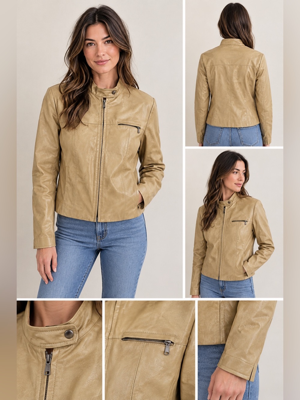 Danier Beige Leather Jacket